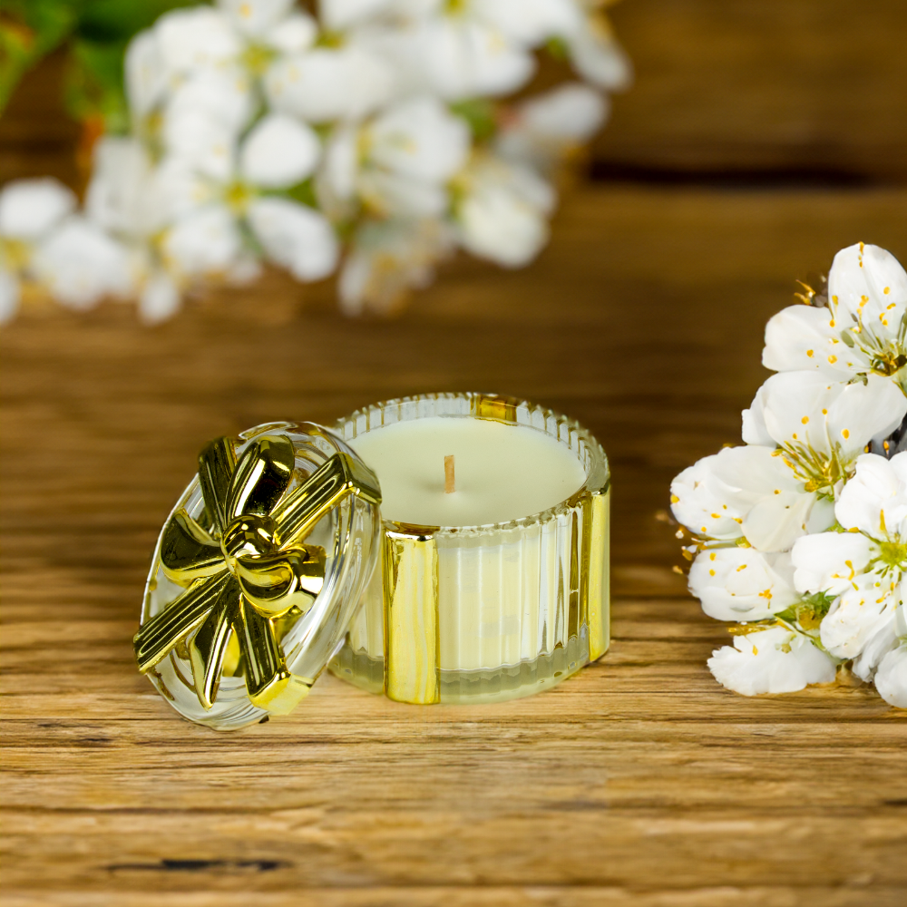 Candle - Gold Bow Jar 140g