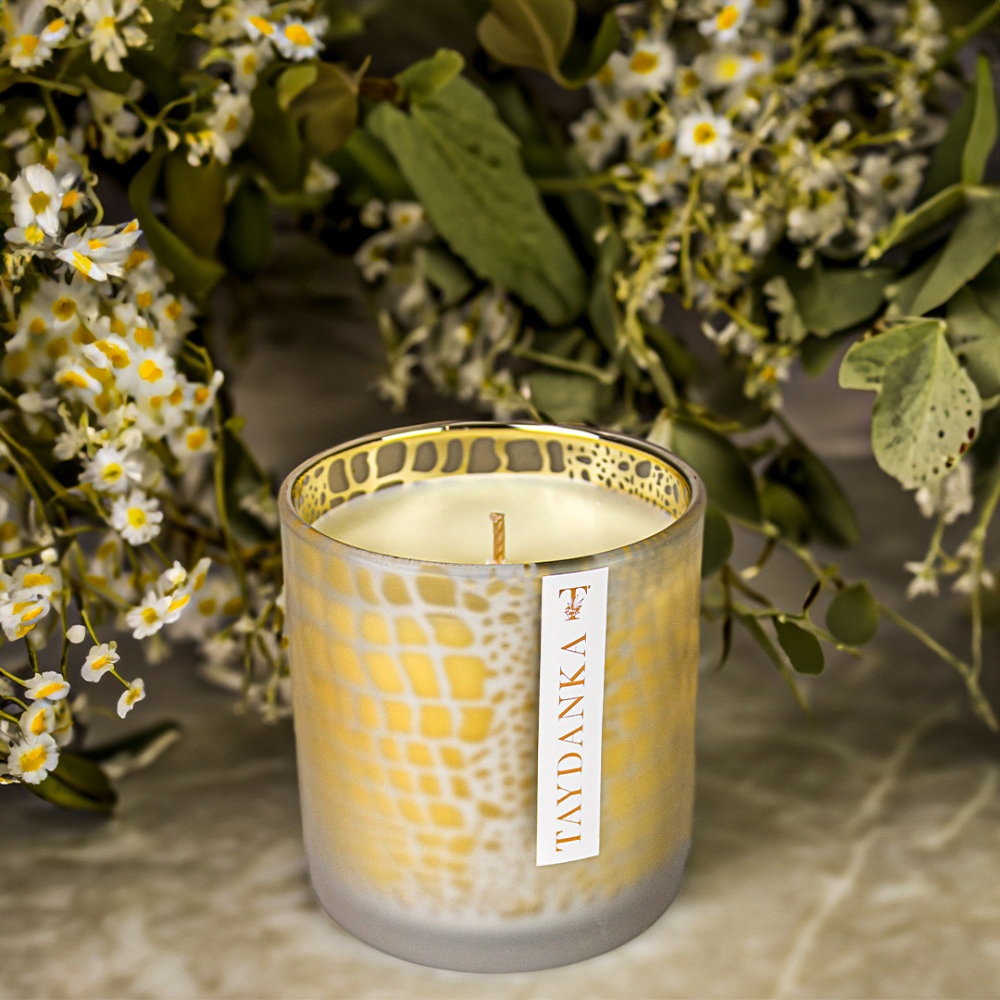 Candle - Crocodile Frosted Gold 500g