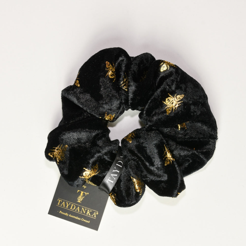 Scrunchie - Gold Bees
