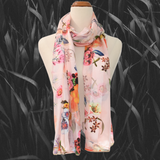 Luxury Rectangle Scarf - Coral Garden