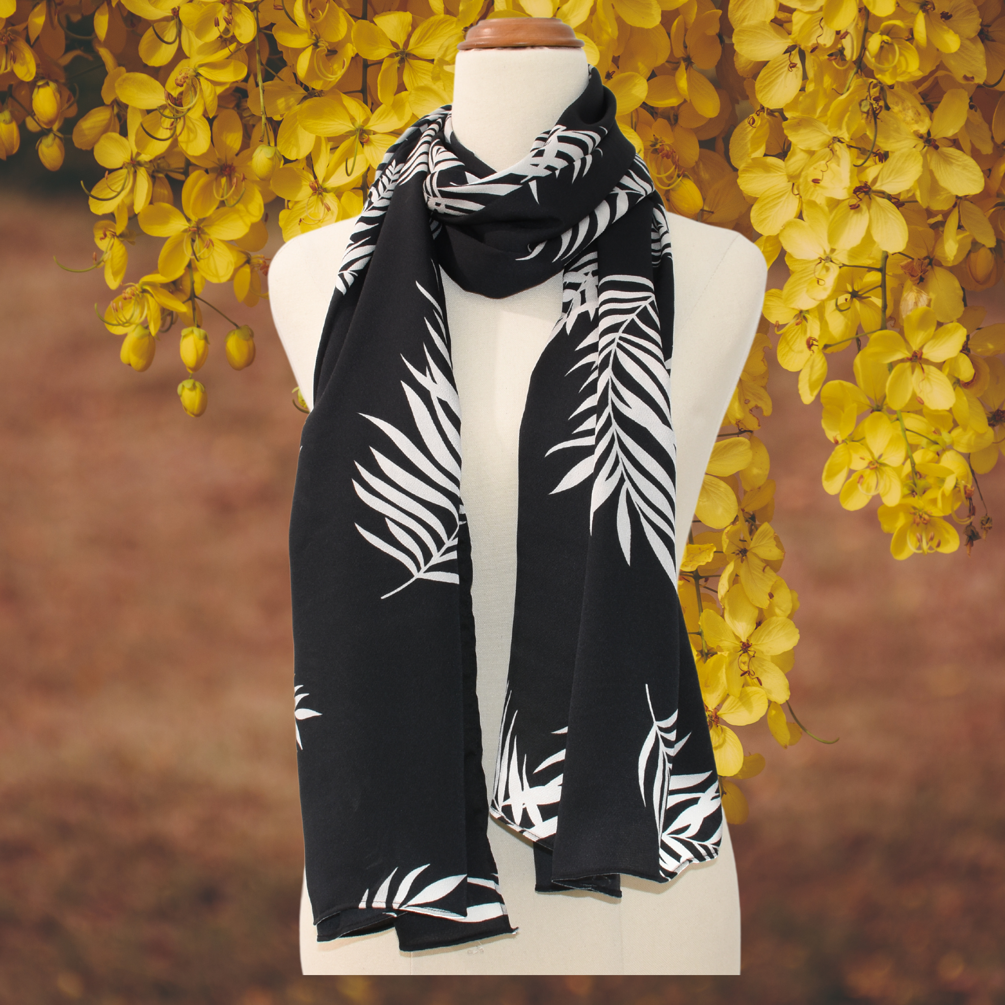 Luxury Rectangle Scarf - Midnight Silhouette