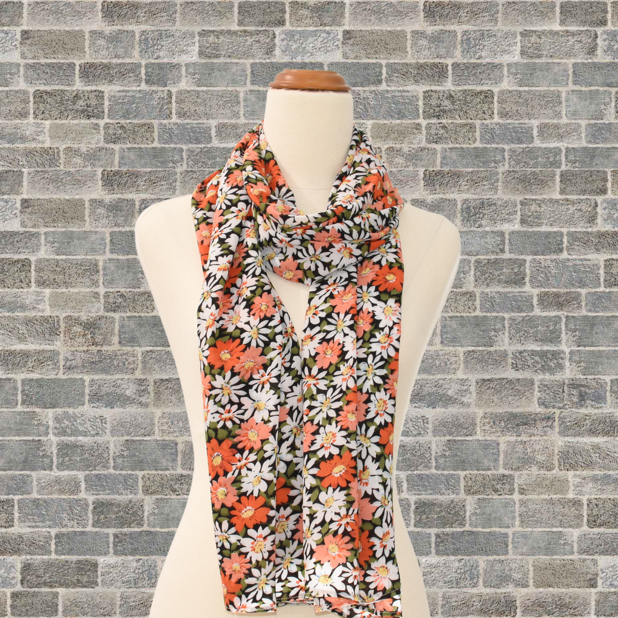 Classic Rectangle Scarf - Tropical Daisies